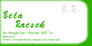 bela racsek business card